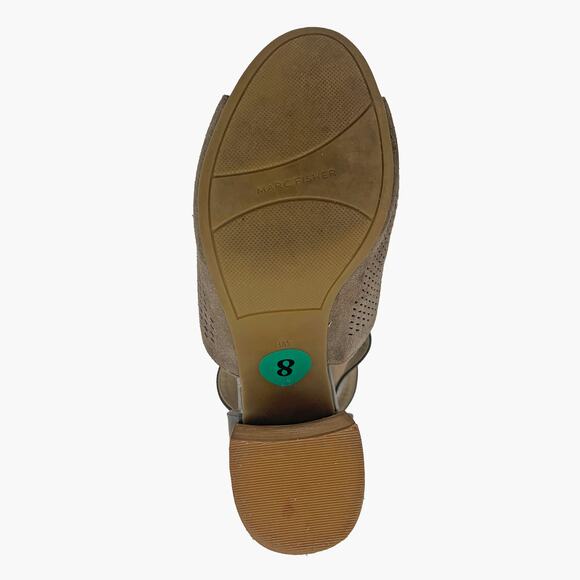 MARC FISHER "Gabie" Block Heel Ankle Strap Sandals (Taupe | Size 8) - Picture 7 of 9